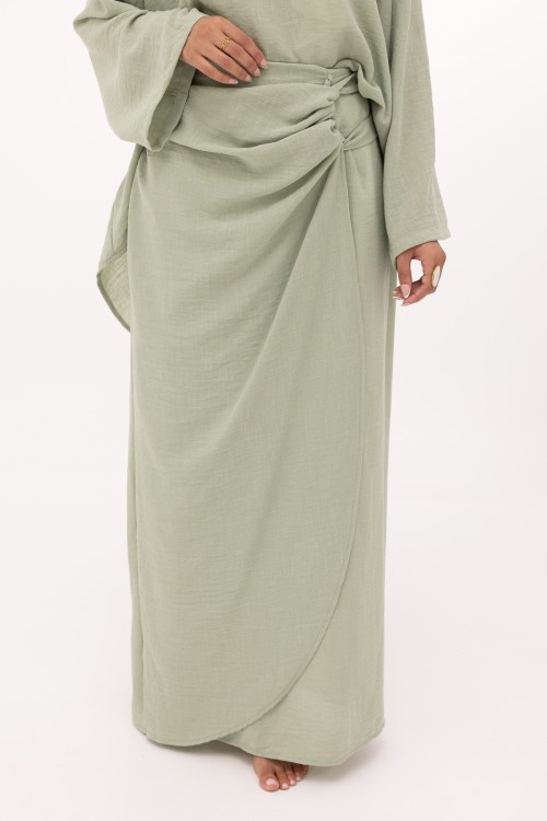 Ensemble Fanny en lin vert