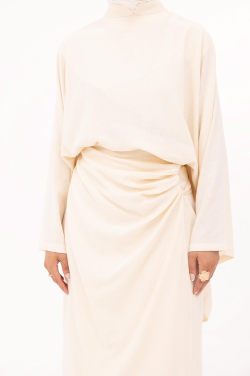 Ensemble Fanny en lin crème