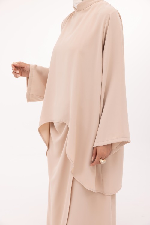 Ensemble Fanny en lin beige rosée