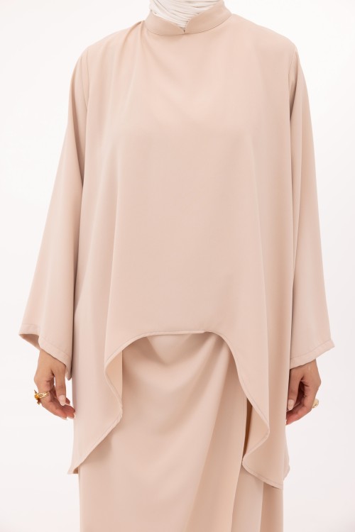 Ensemble Fanny en lin beige rosée