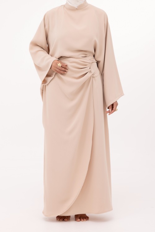 Ensemble Fanny en lin beige rosée