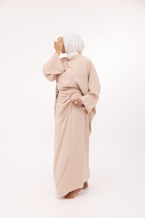 Ensemble Fanny en lin beige rosée