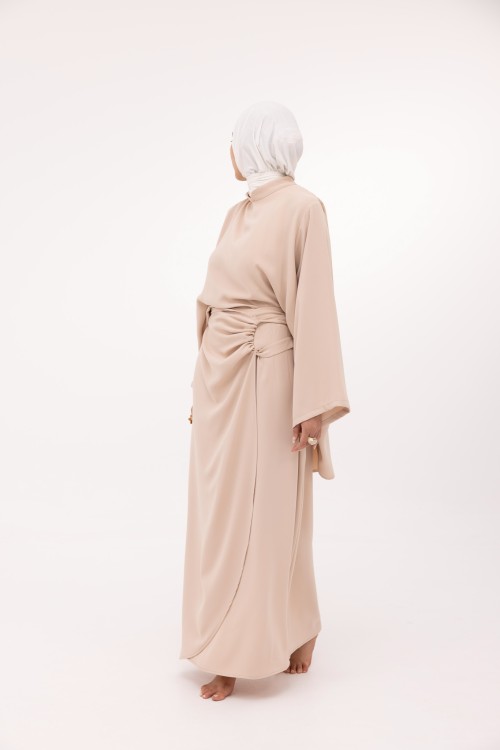 Ensemble Fanny en lin beige rosée
