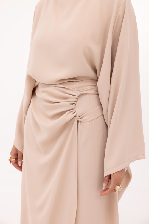 Ensemble Fanny en lin beige rosée