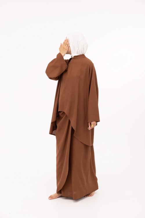 Ensemble Fanny en lin marron