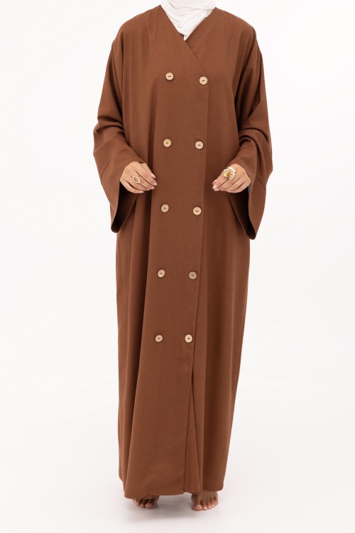 Robe Jessy en lin marron