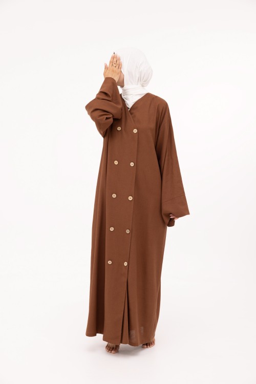 Robe Jessy en lin marron