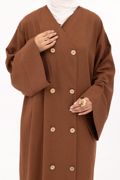Robe Jessy en lin marron
