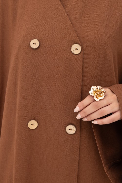 Robe Jessy en lin marron