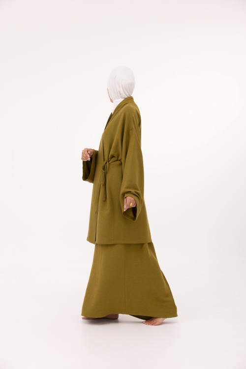 Ensemble Lary en lin olive