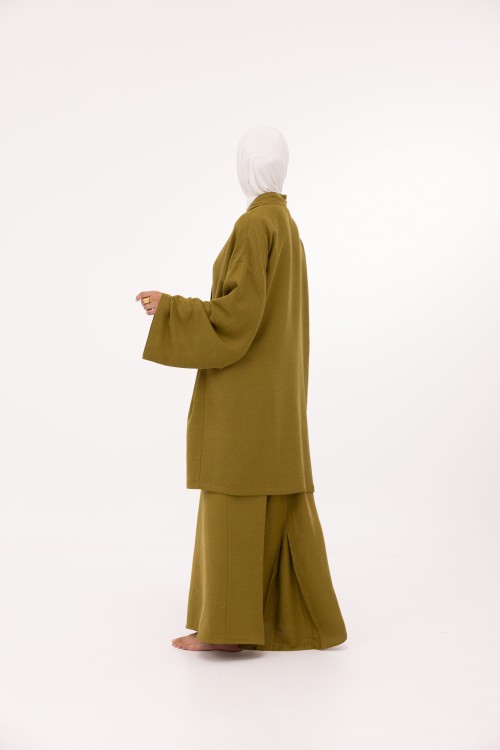 Ensemble Lary en lin olive
