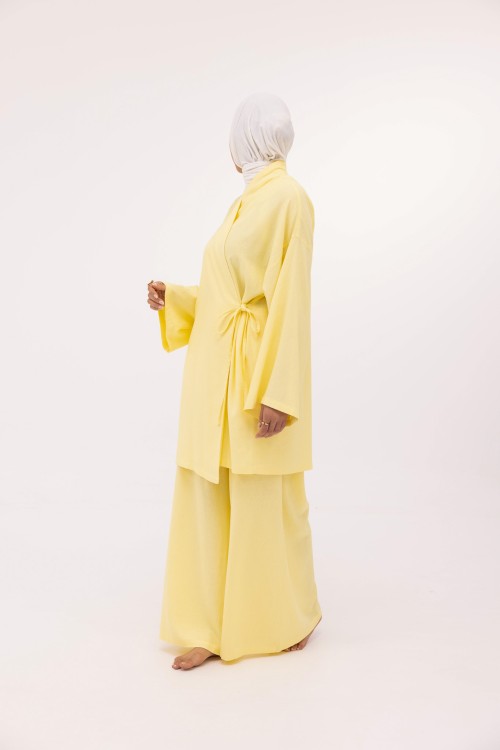 Ensemble Lary en lin jaune