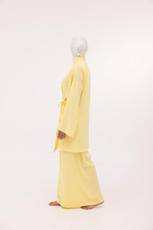 Ensemble Lary en lin jaune