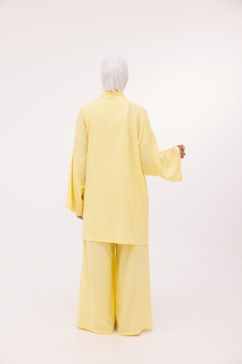 Ensemble Lary en lin jaune