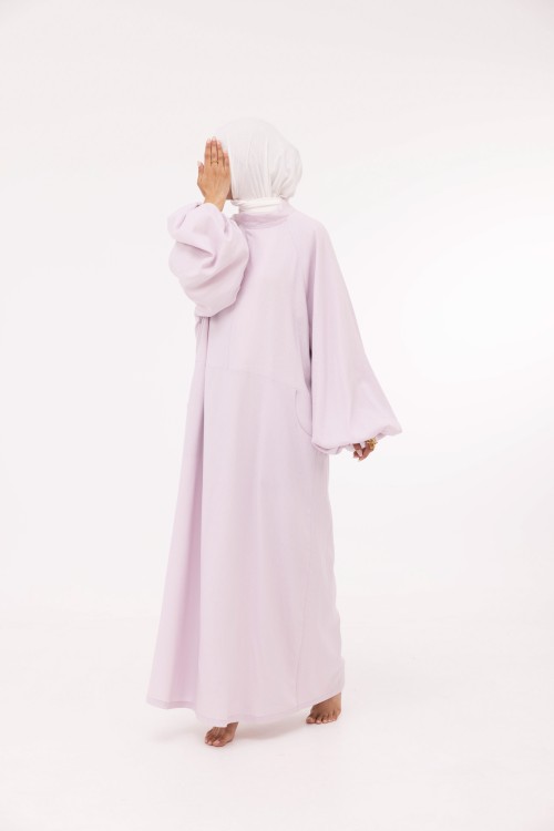 Robe Fleurissa en lin lilas