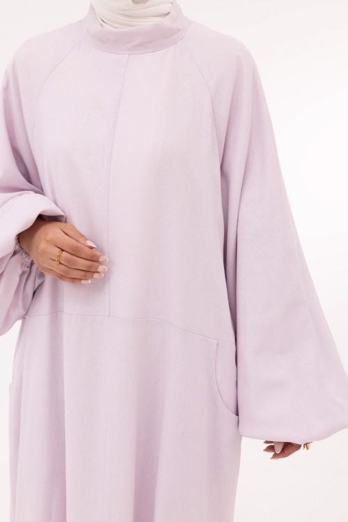 Robe Fleurissa en lin lilas