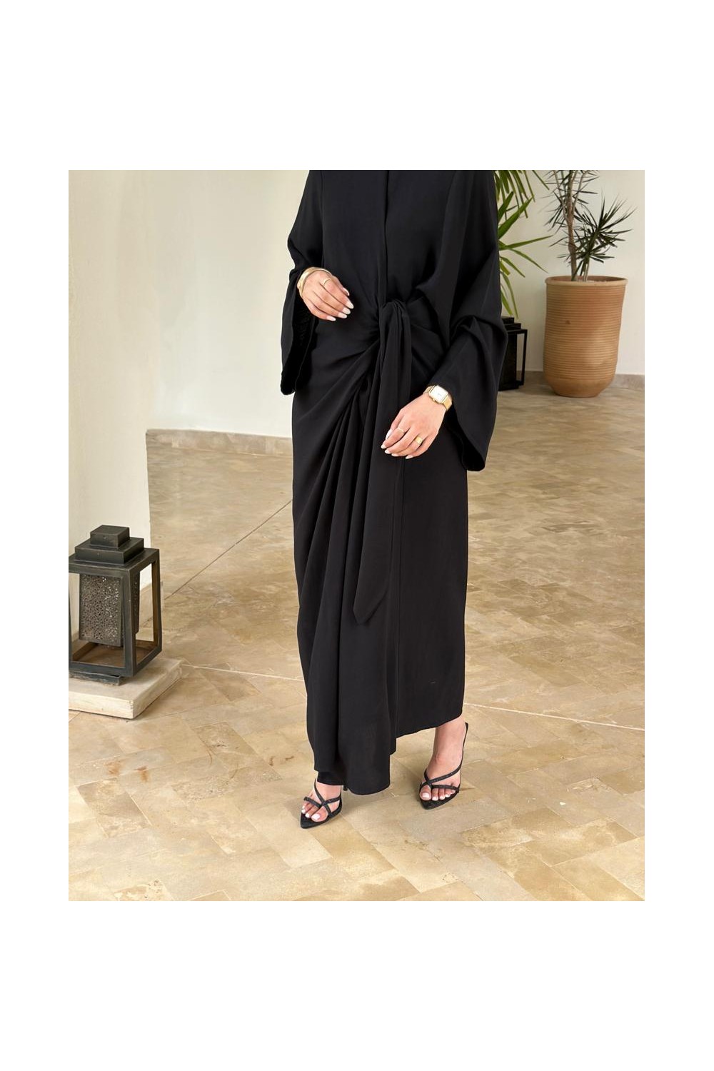 Robe en lin Gabriela Noire 