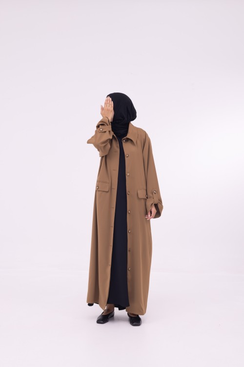 Veste longue Tal Noisette