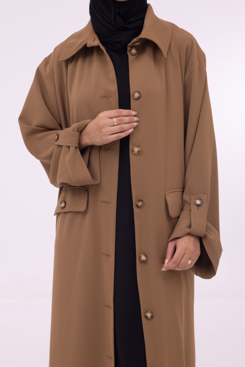 Veste longue Tal Noisette