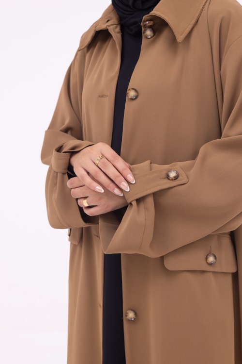 Veste longue Tal Noisette