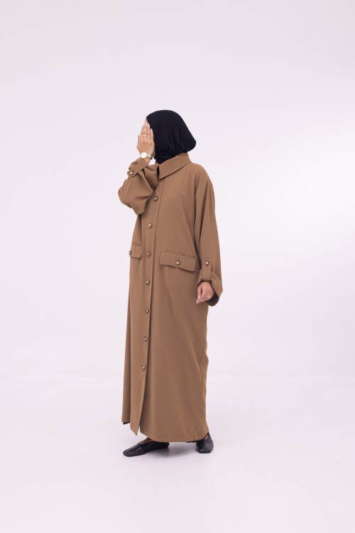 Veste longue Tal Noisette