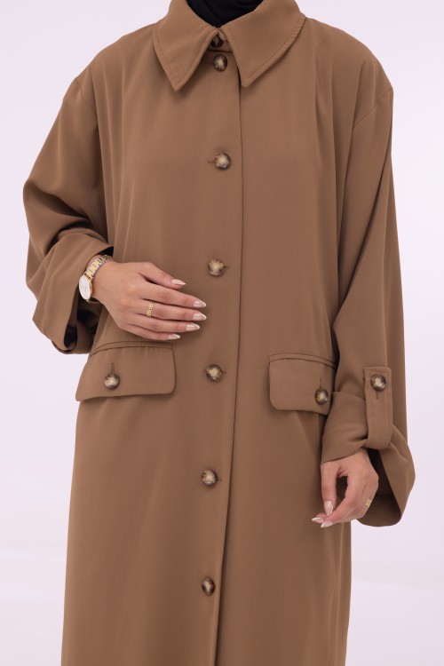 Veste longue Tal Noisette