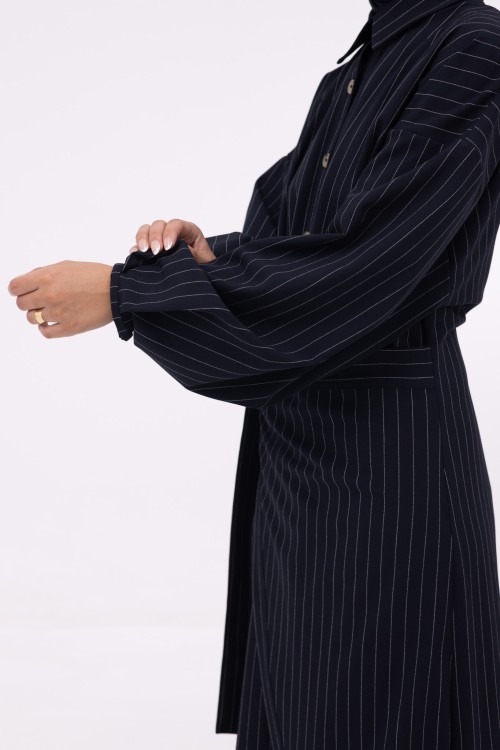 Robe Héloïse rayée bleu