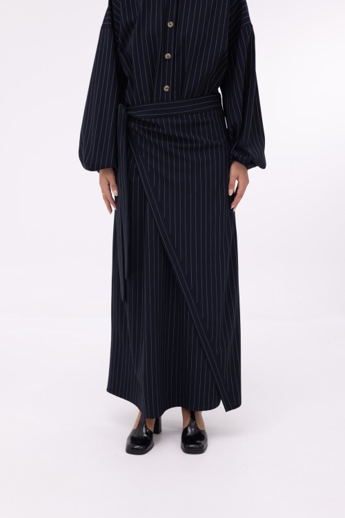 Robe Héloïse rayée bleu