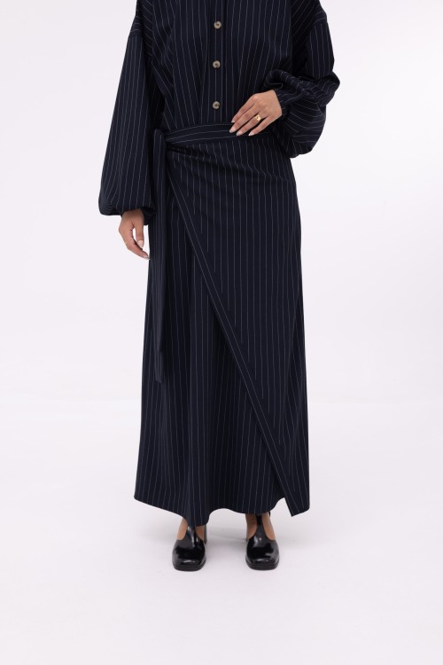 Robe Héloïse rayée bleu