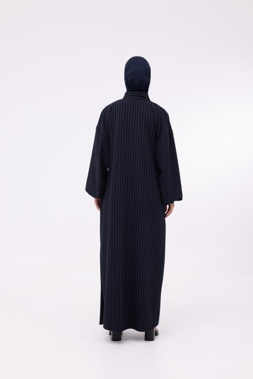 Robe Héloïse rayée bleu