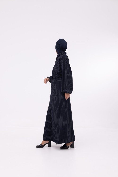 Robe Héloïse rayée bleu