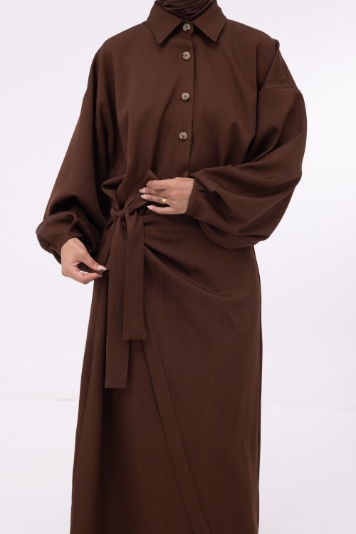 Robe Héloïse marron