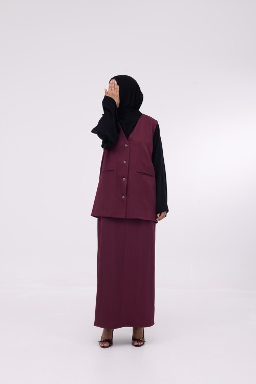 Ensemble 3 pièces Katy burgundy