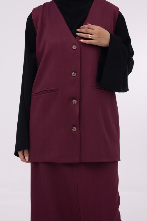 Ensemble 3 pièces Katy burgundy
