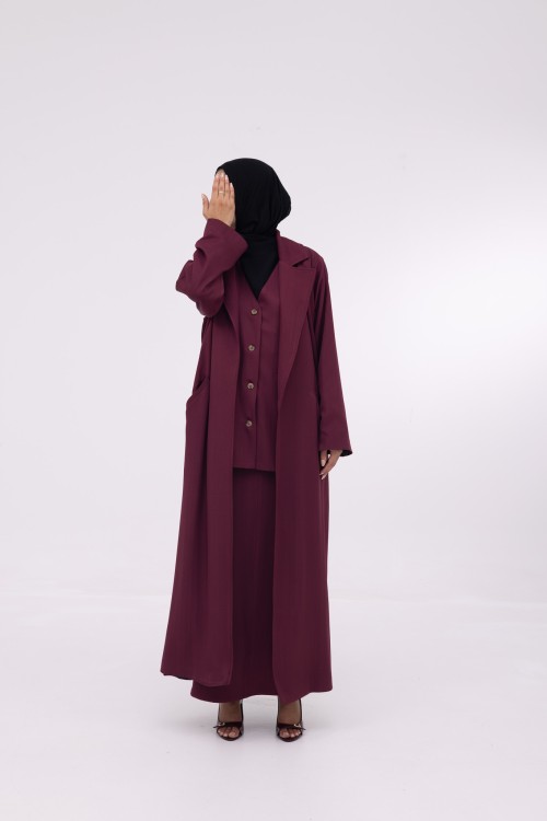 Ensemble 3 pièces Katy burgundy