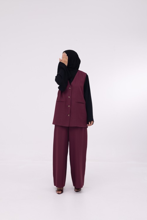 Ensemble 3 pièces Katy burgundy