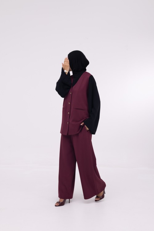 Ensemble 3 pièces Katy burgundy