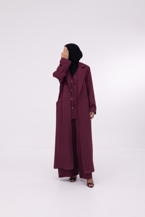 Ensemble 3 pièces Katy burgundy