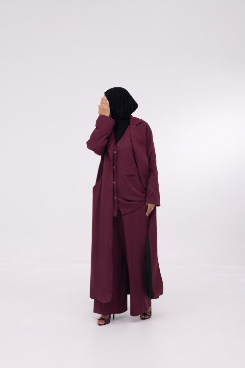 Ensemble 3 pièces Katy burgundy