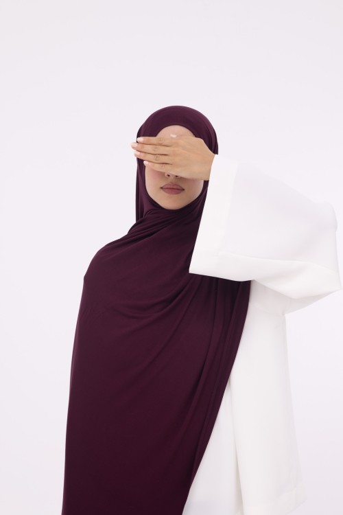 Hijab en bambou burgundy