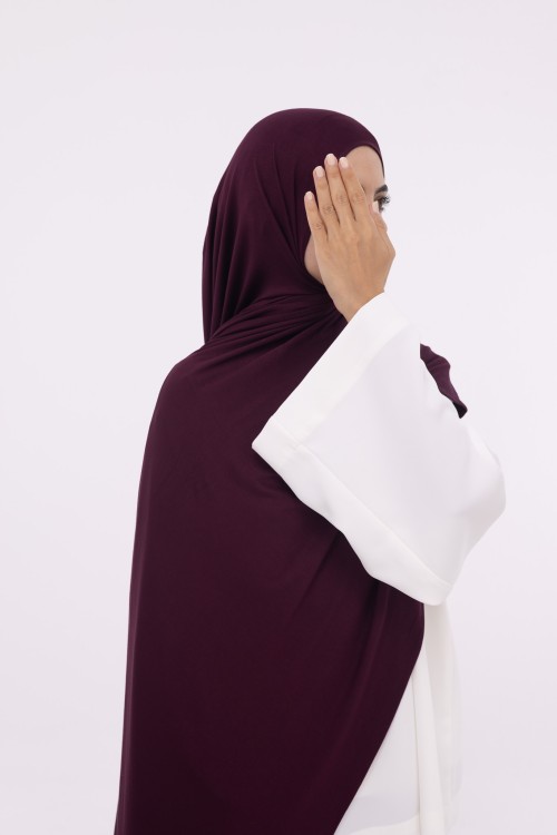 Hijab en bambou burgundy