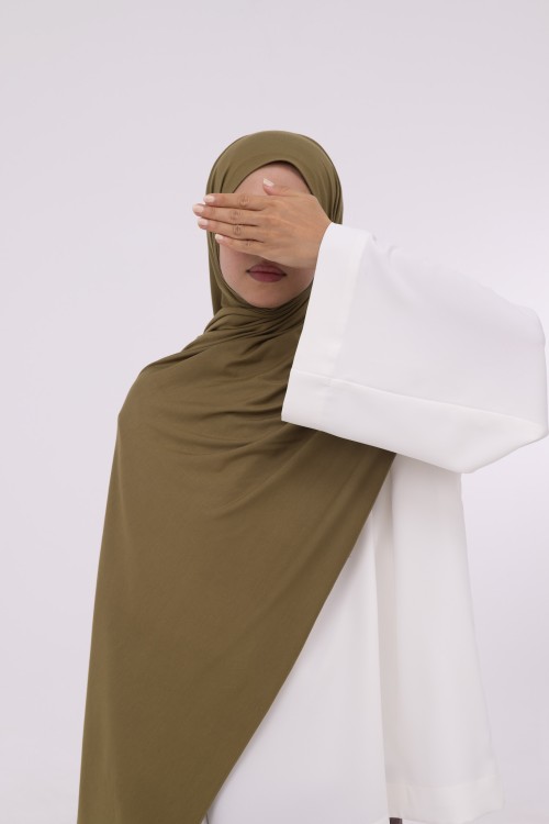 Hijab en bambou kaki
