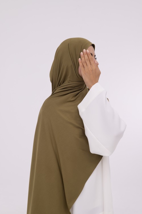 Hijab en bambou kaki