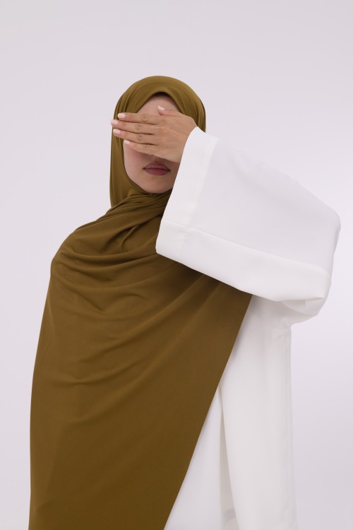 Hijab en bambou moutarde