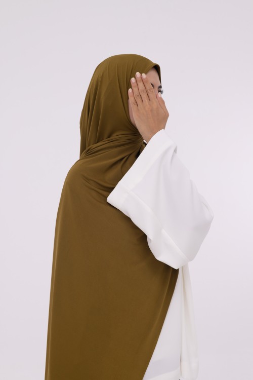 Hijab en bambou moutarde