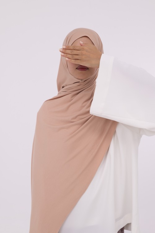 Hijab en bambou nude