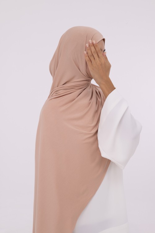 Hijab en bambou nude