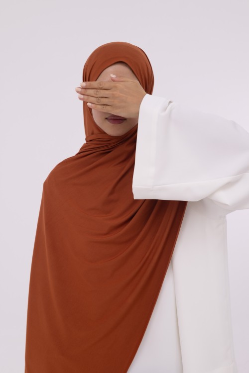 Hijab en bambou terracotta