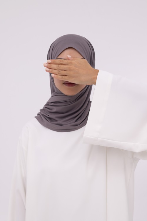 Mini Hijab en bambou cendre