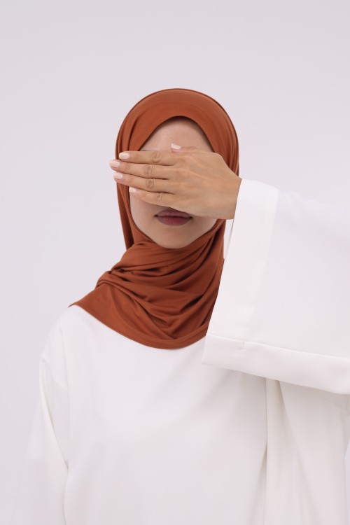 Mini Hijab en bambou terracotta